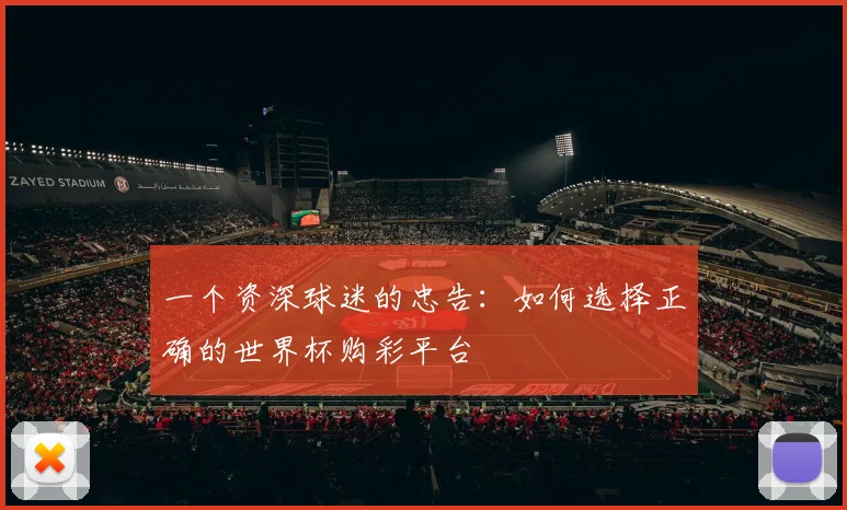 一个资深球迷的忠告:如何选择正确的世界杯购彩平台